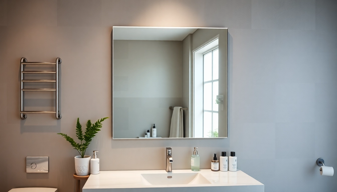 Stilvoller sonni Spiegelschrank mit sanfter Beleuchtung in einem modernen Badezimmer.