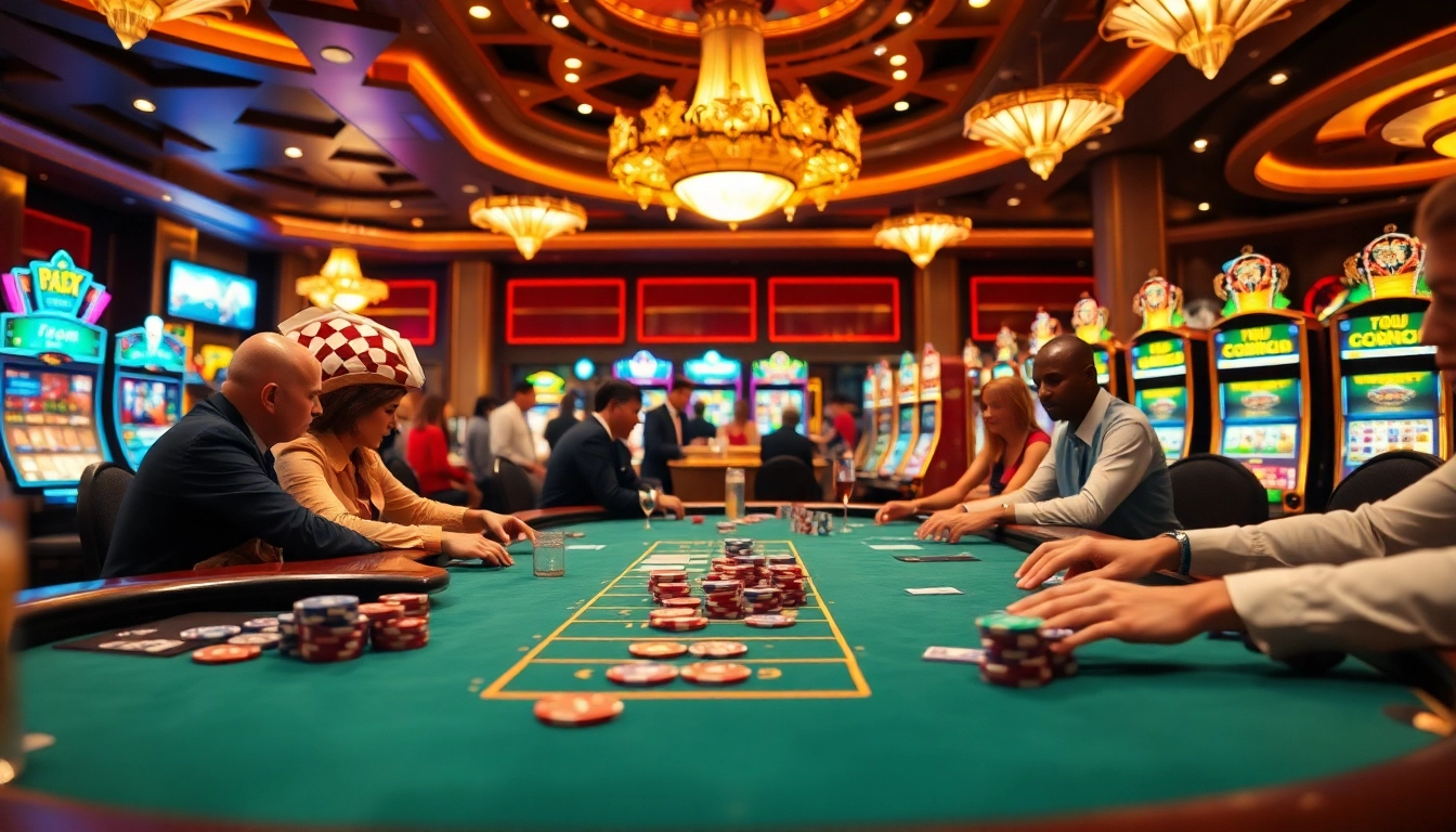 Engage in thrilling gambling action at https://www.vaoluoitv.com/ with poker chips, cards, and a roulette wheel.
