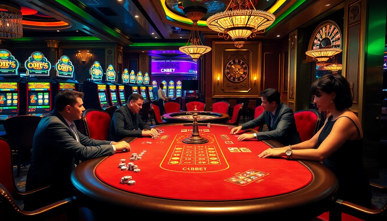 Players strategizing their moves at a luxurious table during C168 BET. Exciting casino atmosphere.