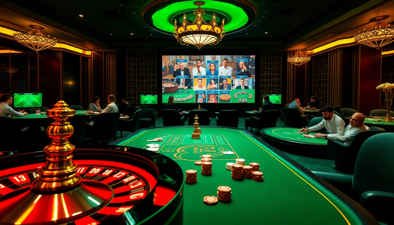 Experience high-stakes bets at https://luckywin.tech/ with a vibrant casino scene of poker and roulette.