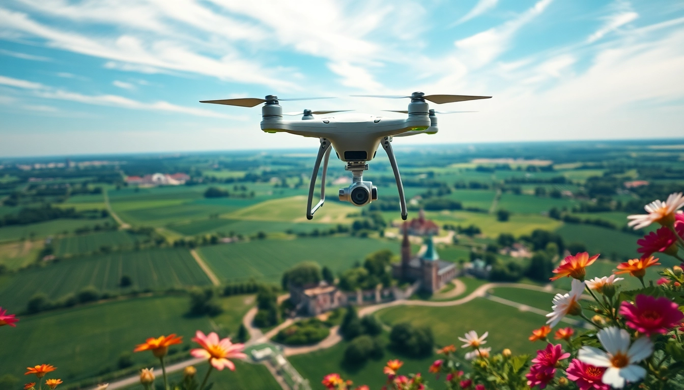 Drohnenaufnahmen Brandenburg von einem Drohnenflug über malerische Landschaften.
