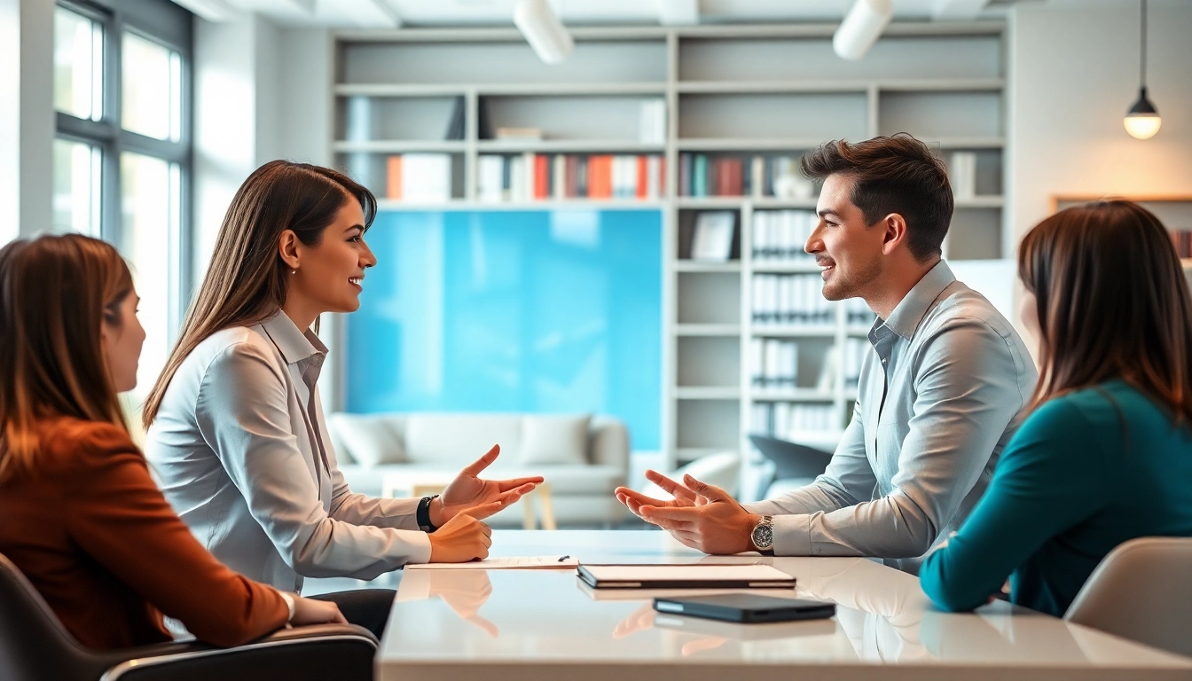 Headhunter Schweiz berät Kandidaten in einem modernen Büro.