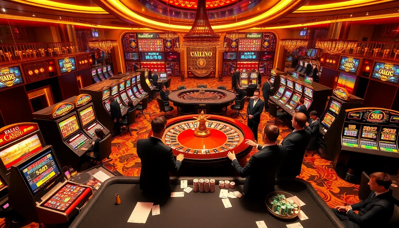 Players engaging with vibrant slots and roulette at ABC 8 casino.