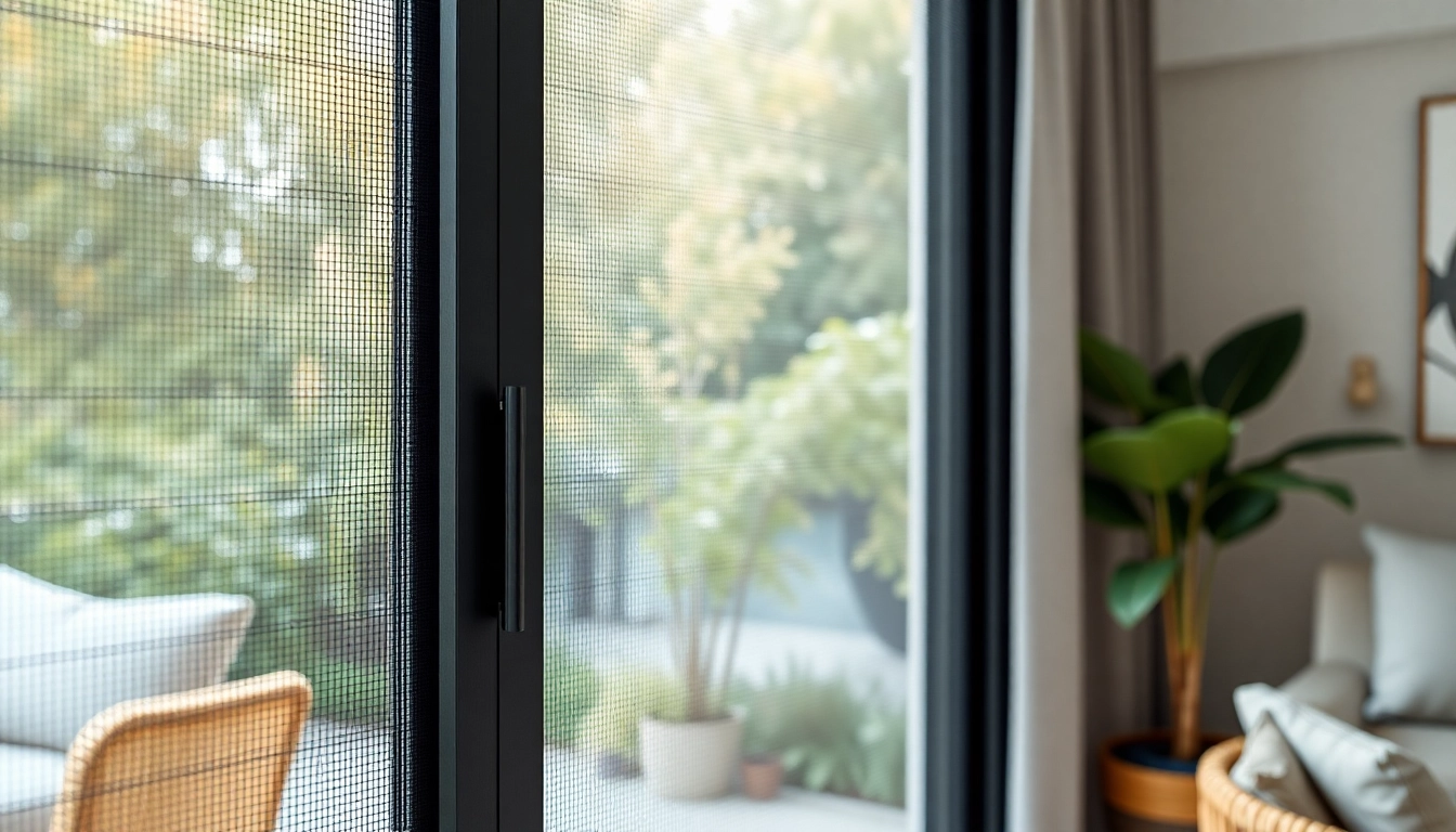 Präsentation eines Insektenschutz Schiebetür ohne Bohren mit einem eleganten Design und natürlichem Licht.