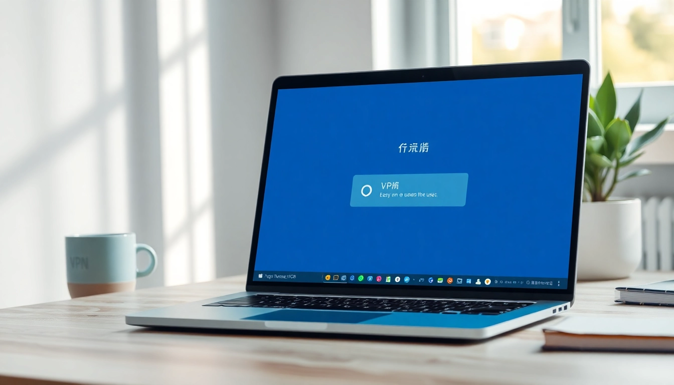 快连下载 interface displayed on a modern laptop, highlighting user-friendly design and secure internet access.