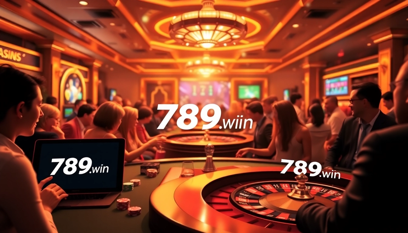 Interactive online gaming experience at 789b.win with poker chips and roulette wheels