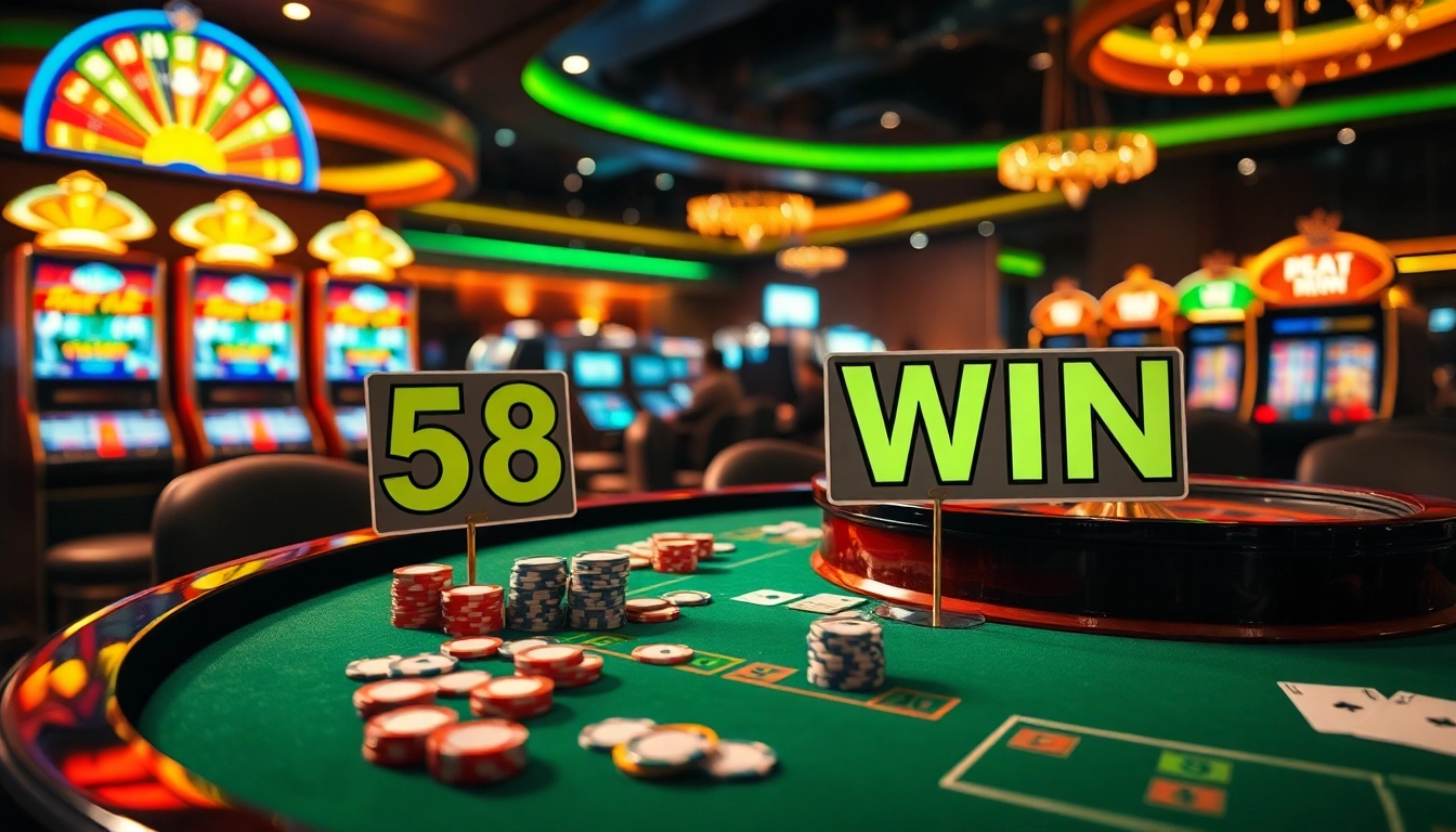 Experience the thrill of winning at 58 win with vibrant casino tables and games.