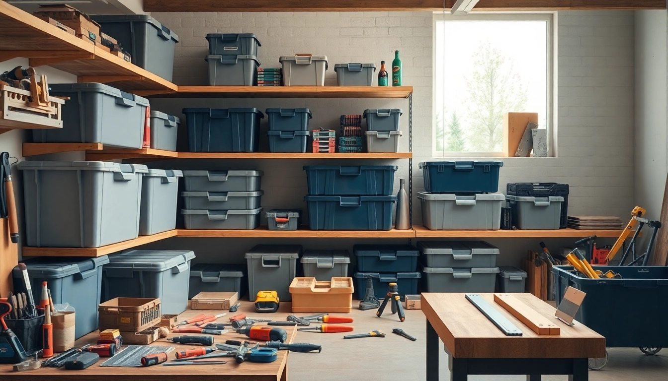 Vielseitige Universalboxen in einer modernen Werkstatt für effiziente Aufbewahrungslösungen.