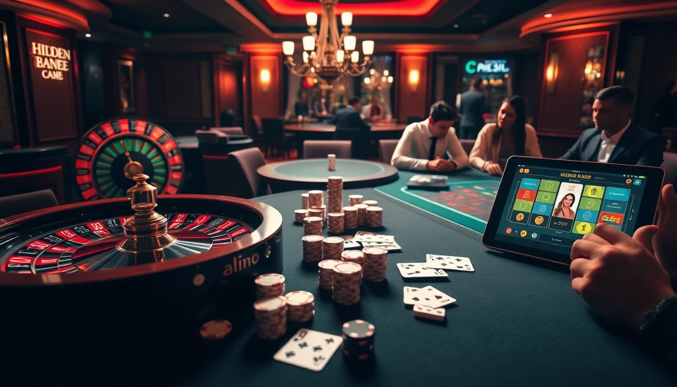 Exciting poker game scene featuring hidden wiki tor elements in a luxurious casino setting.
