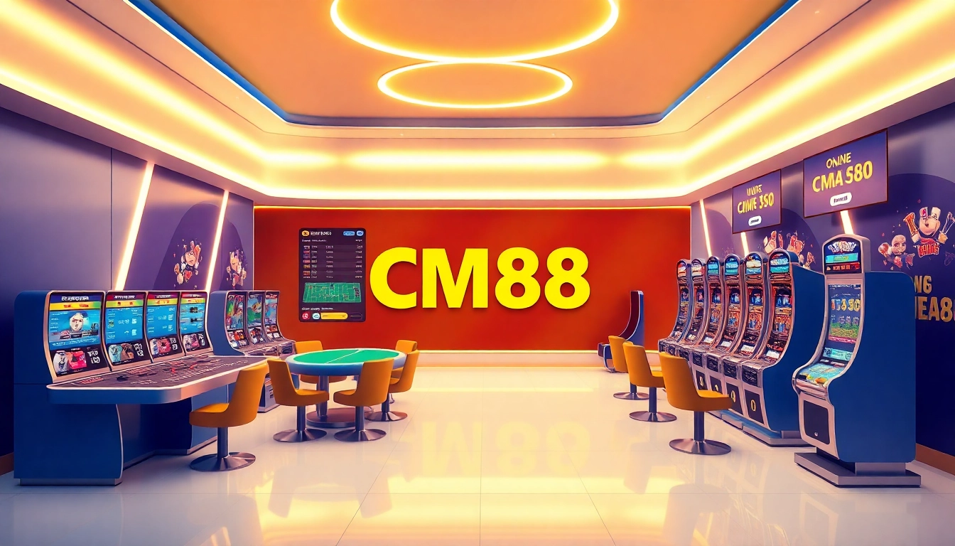 Explore the CM88 online gambling platform interface featuring vibrant game options and user-friendly design.