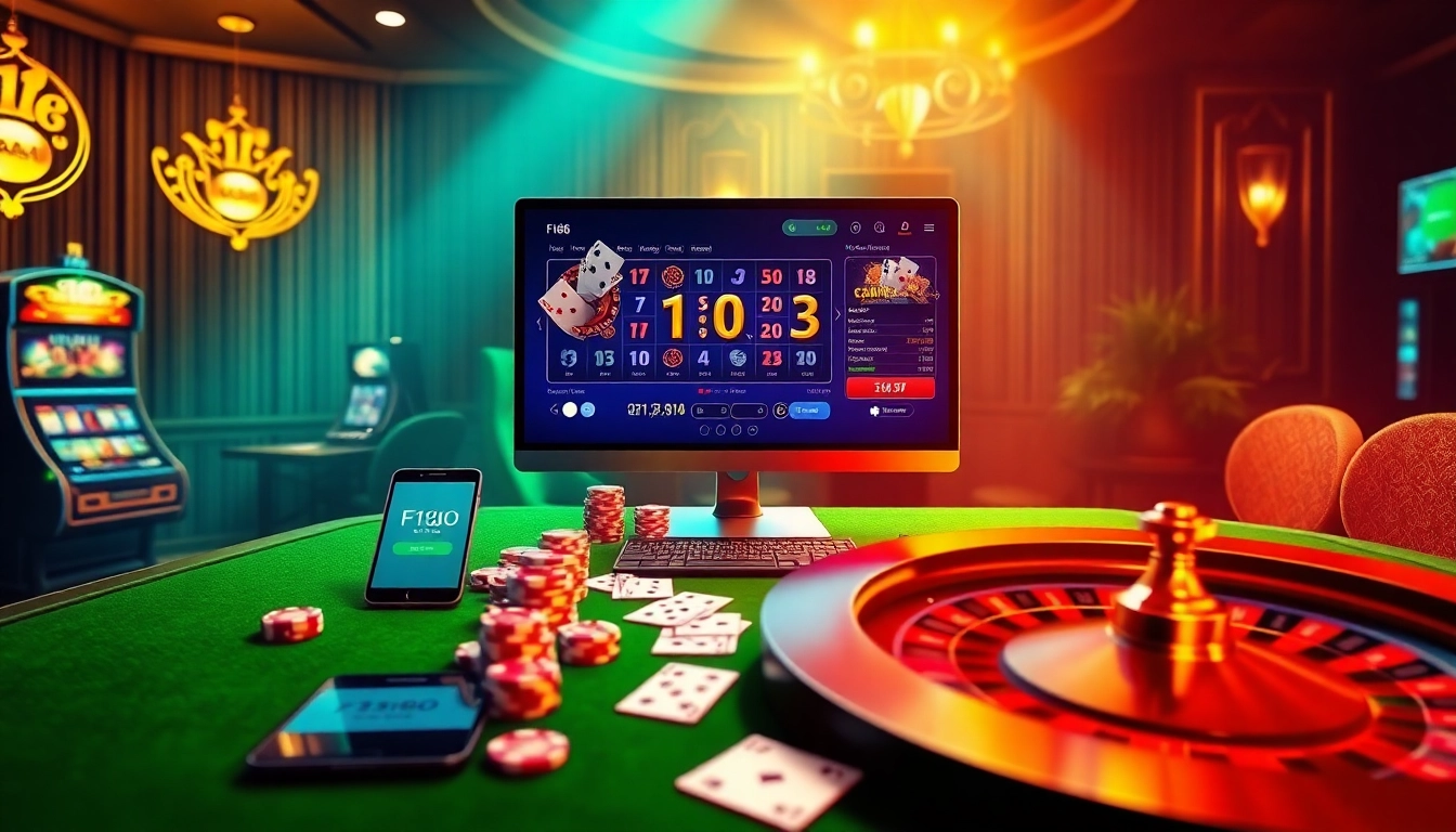 Experience high-stakes gaming at https://f168.sarl/, featuring exciting poker chips and classic slot machines.