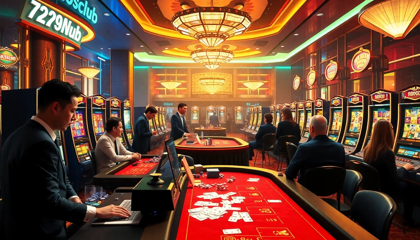Exciting gameplay at 789club's online casino with vibrant tables and slot machines.