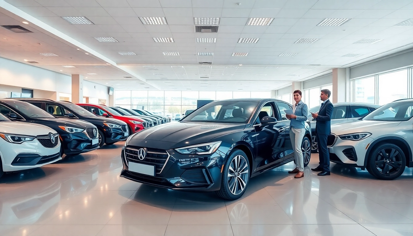 Auto kaufen in einem modernen Autohaus mit verschiedenen Fahrzeugmodellen.