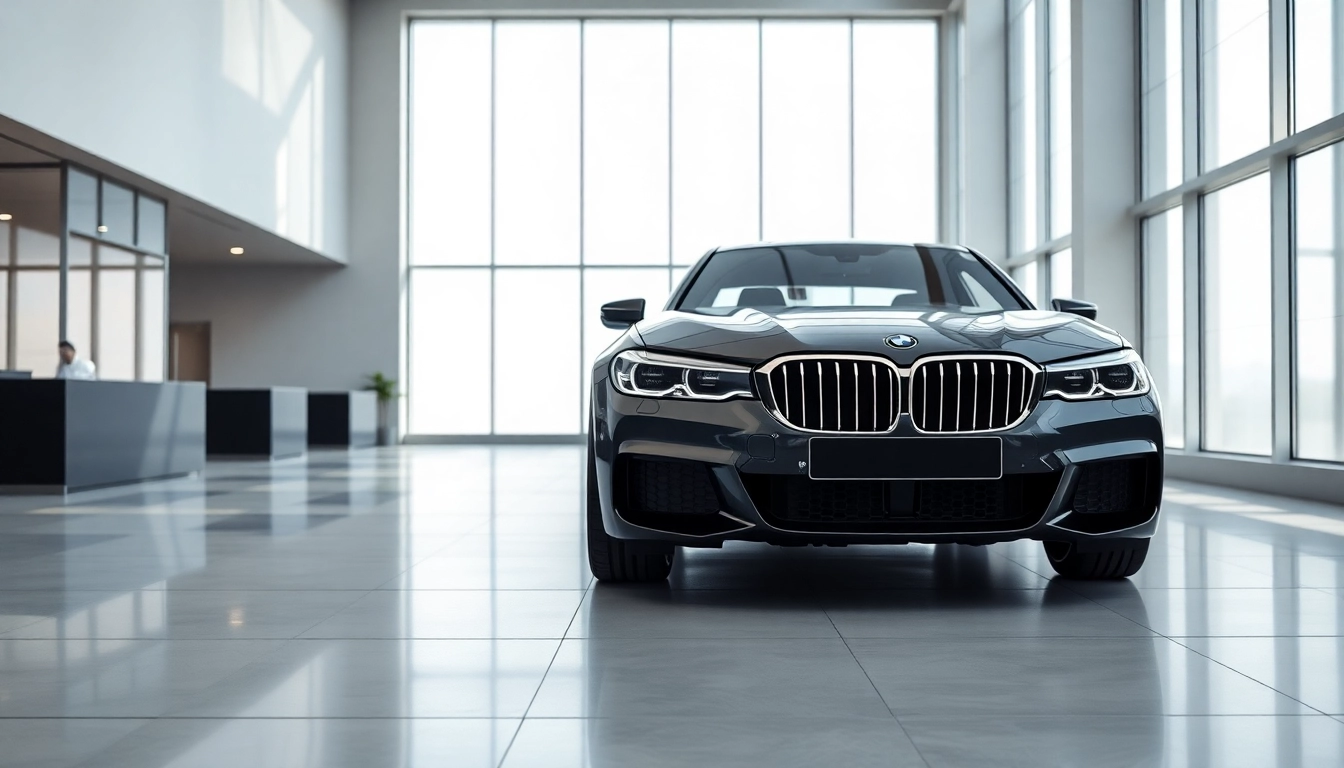 BMW kaufen: Eleganter BMW in modernem Showroom beleuchtet von natürlichem Licht.