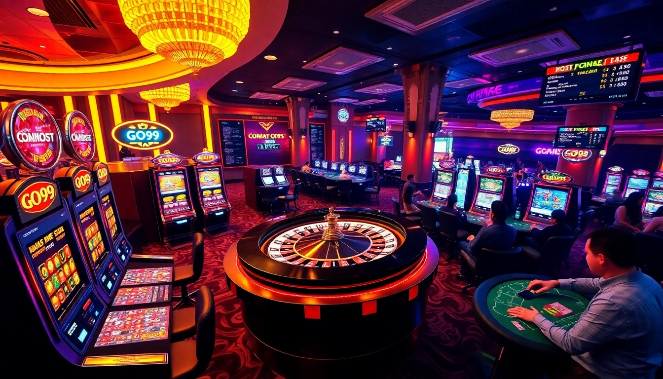 Engaging players at GO99 online casino with vibrant slots and roulette tables.
