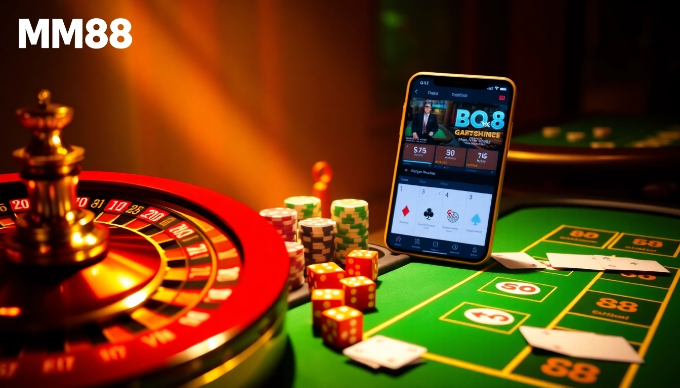 Experience high-stakes action at MM88's luxurious casino with roulette and poker.