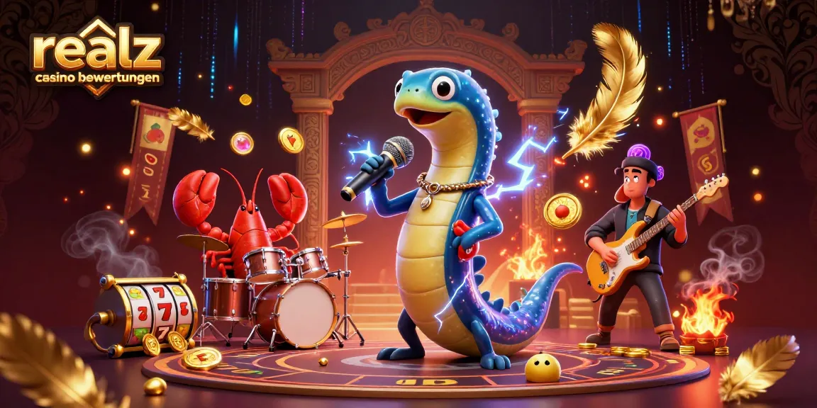Erleben Sie spannende realz casino bewertungen mit einer dynamischen 3D-Illustration eines fantastischen Casino-Events.