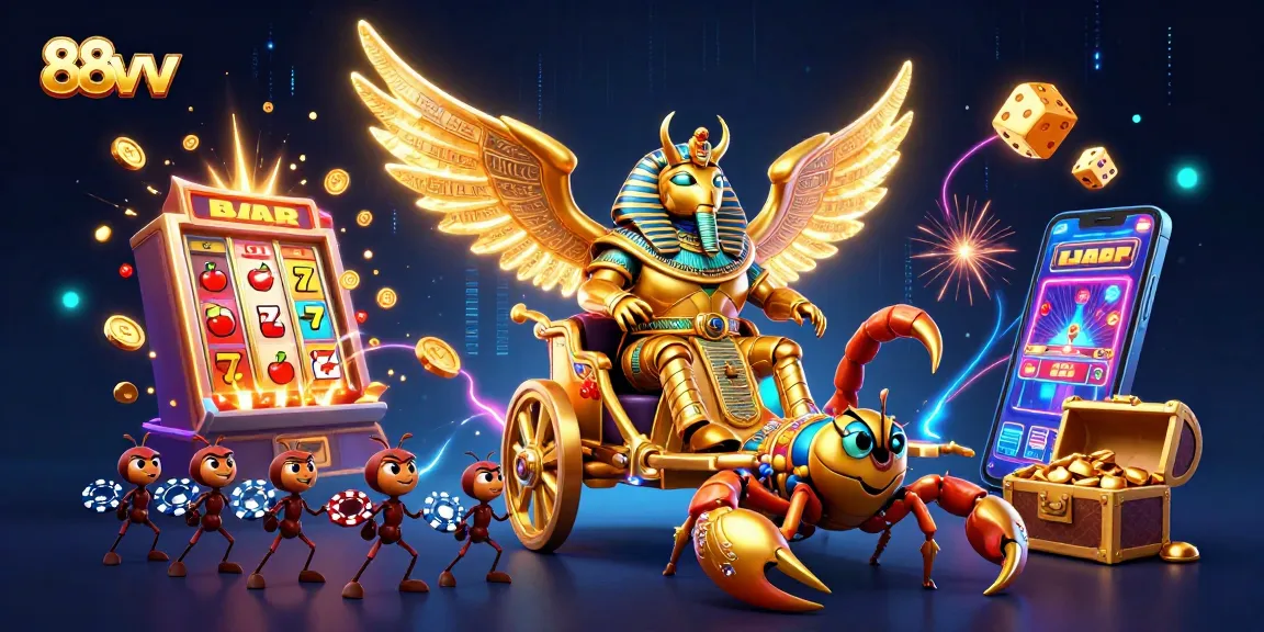 Experience the thrilling action with 88vv, featuring a vibrant 3D casino scene filled with jackpots and excitement.