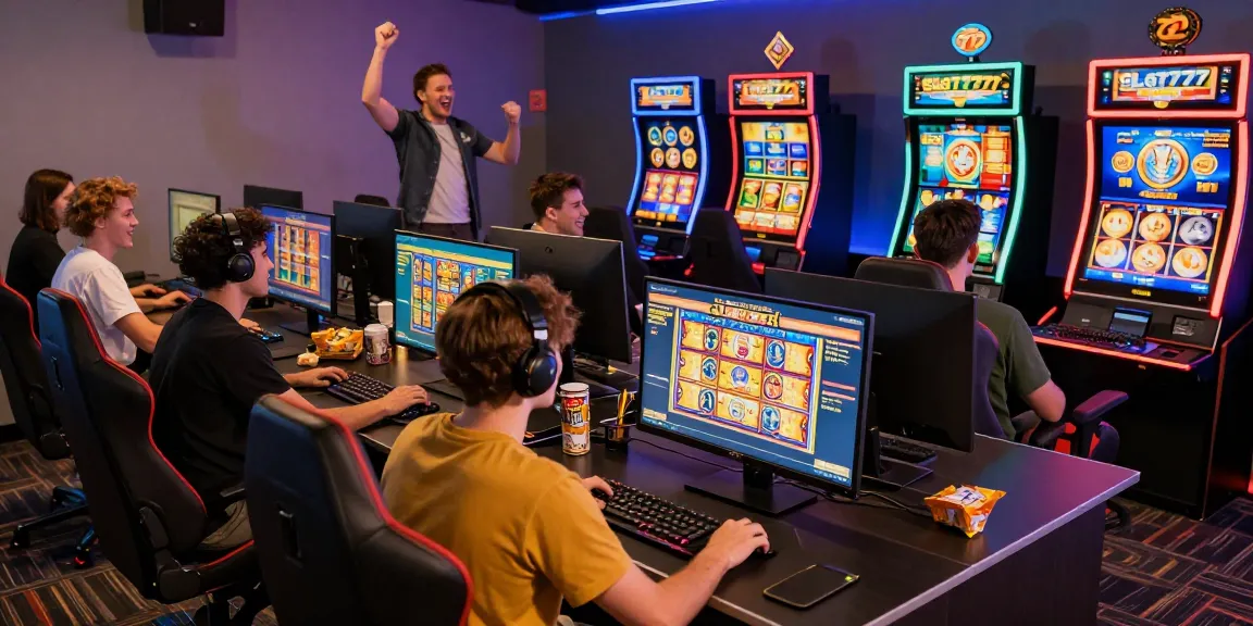 Pengguna bermain Slot777 dalam suasana kasino online yang menyenangkan.