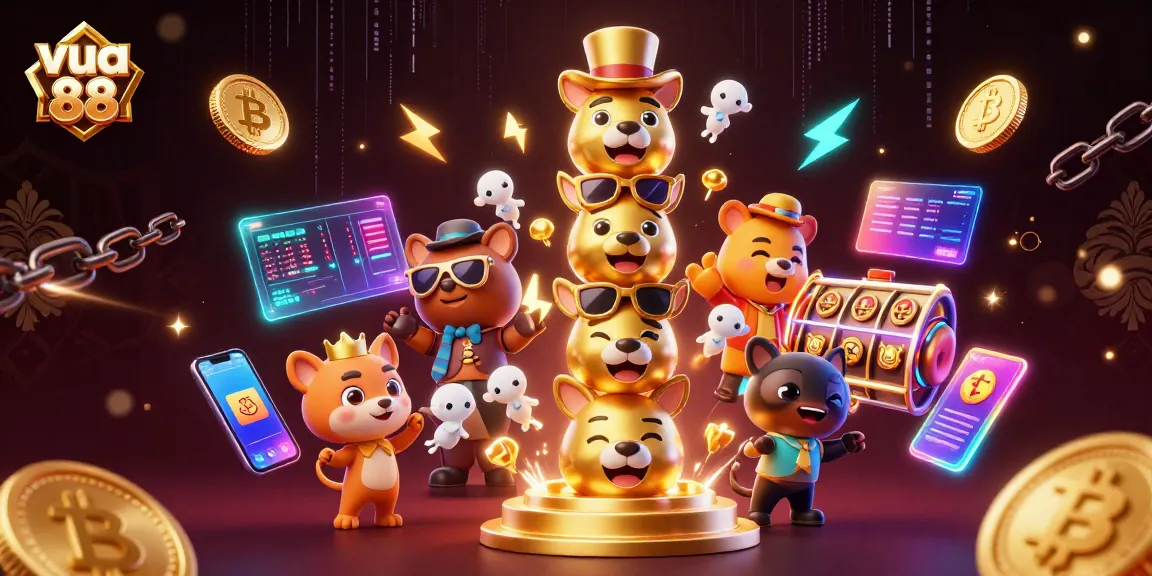 Win big with vua 88 in a vibrant 3D casino scene featuring dynamic gaming elements.