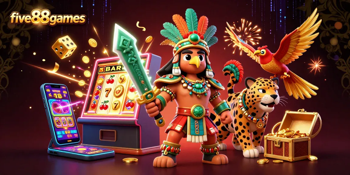 Experience thrilling gameplay at five88games with dynamic characters amidst a vibrant casino environment.
